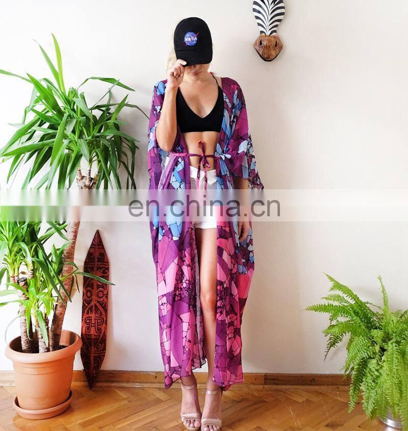 Big Size Beach Dress Women 2019 Sexy Bikini Cover Up Long Cardigan Summer Chiffon Tunic Beach Wear Kaftan Robe de Plage Swimsuit