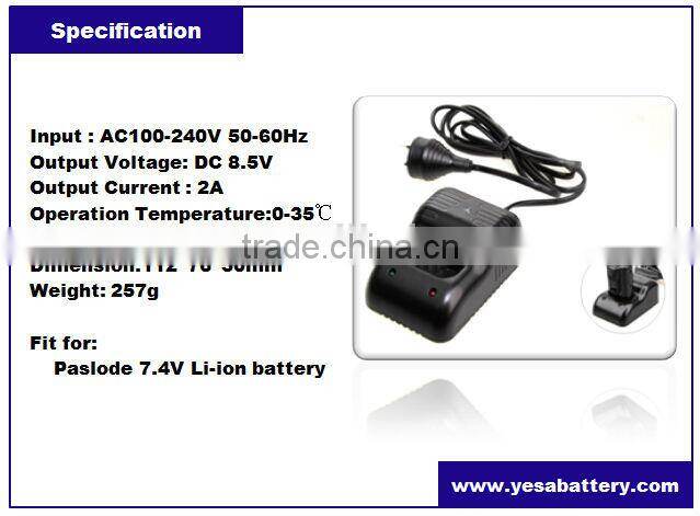 7.4V Li-ion battery charger for Paslode 902672 902600 902654 B20543A power tool battery charger