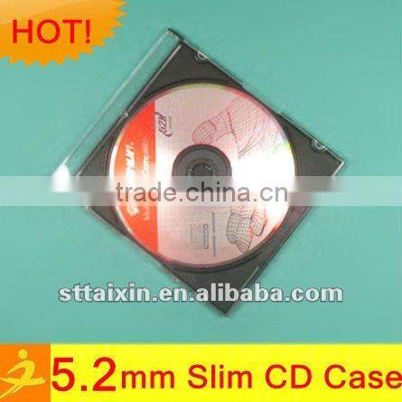 color/clear/black slim single 5.2mm PS wooden cd box