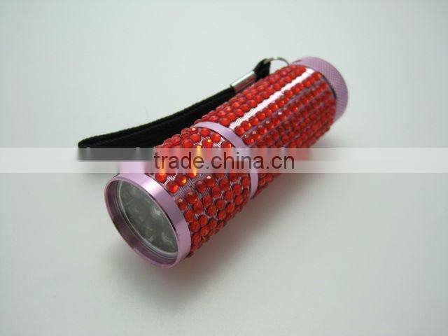 Cheapest promotion 9 led aluminum body flashlight in Ningbo
