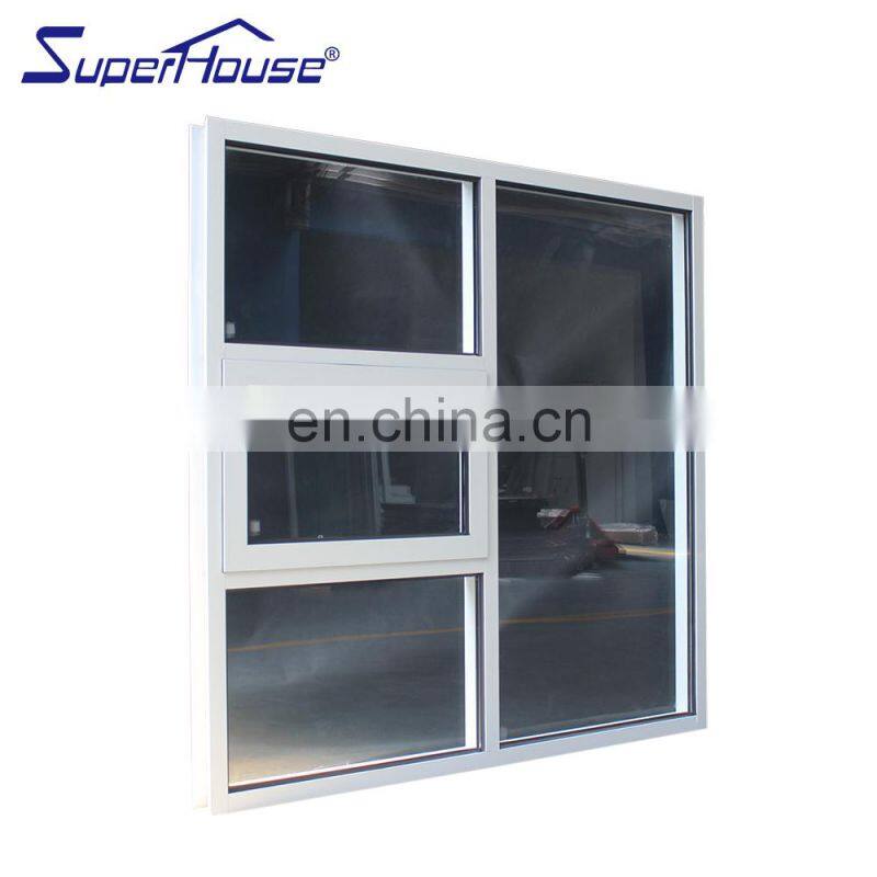 NFRC double glazed aluminium awning window top fixed windows