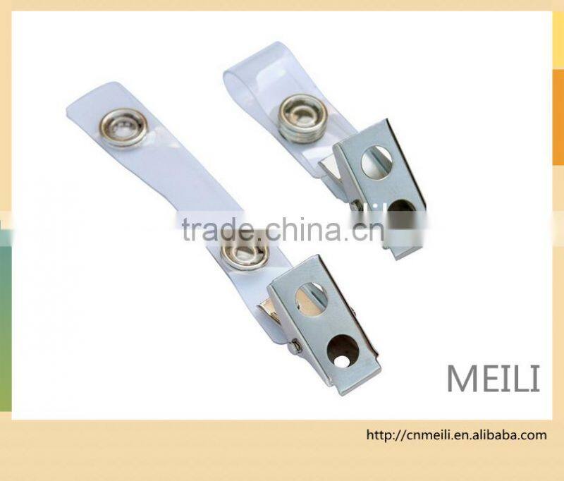 ID Badge Holder Use Clear Straps Attached Metal plastic bulldog Clips