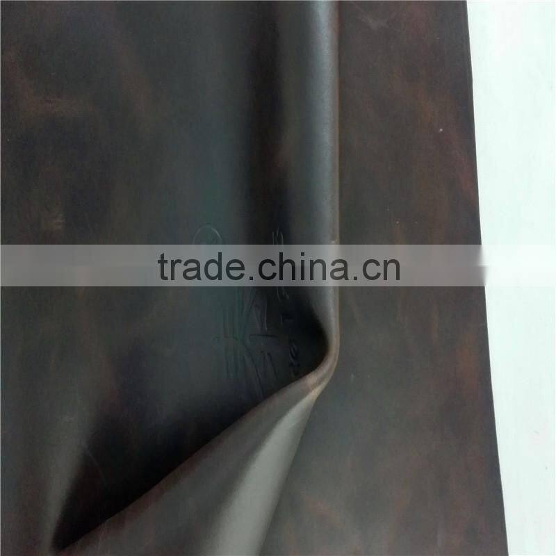 Pull up cow leather for luggage bag leather