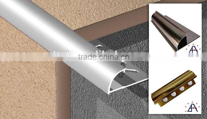 Anodized golden Aluminum tile trim floors transition Profiles 6063