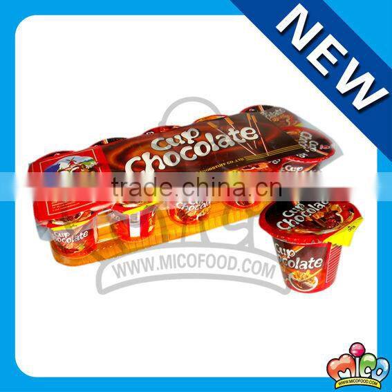 16g halal chocolate cup with biscuit stick