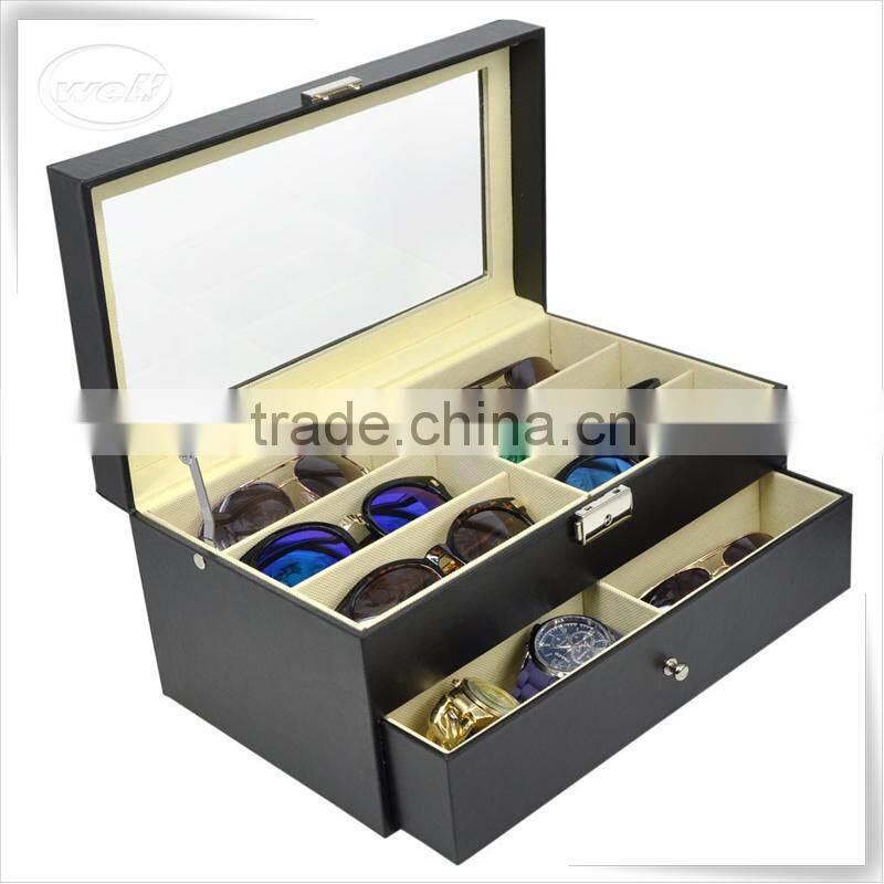 Luxury handmade cumstermized pu leather sunglasses storage box