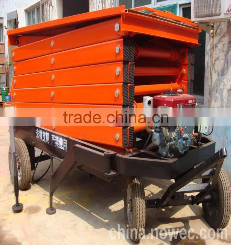 1.35~8m, 1.0 ton hydraulic towable /portable mini /scissor lift platform