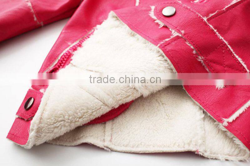 Kids clothing autumn winter new children leather girl coat high quality girls outerwear kids wear