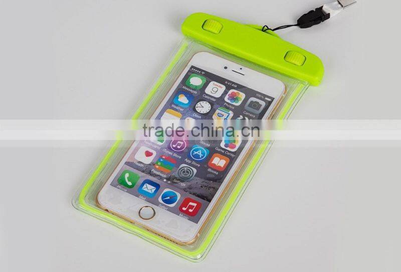 Lanyard and Luminous 4.5-6'' PVC Waterproof Bag Underwater Pouch Dirt Proof Durable Case Cover For iphone 6 plus For Samsung