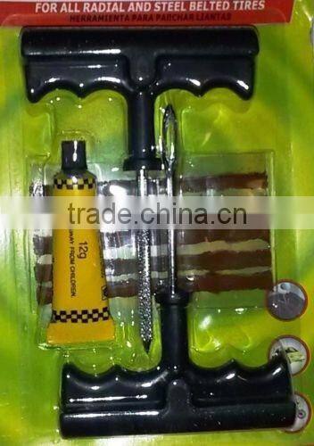 8 Pcs Car Tubeless Tire Repair Plug Kit Rasp Needle Patch Tool Cement