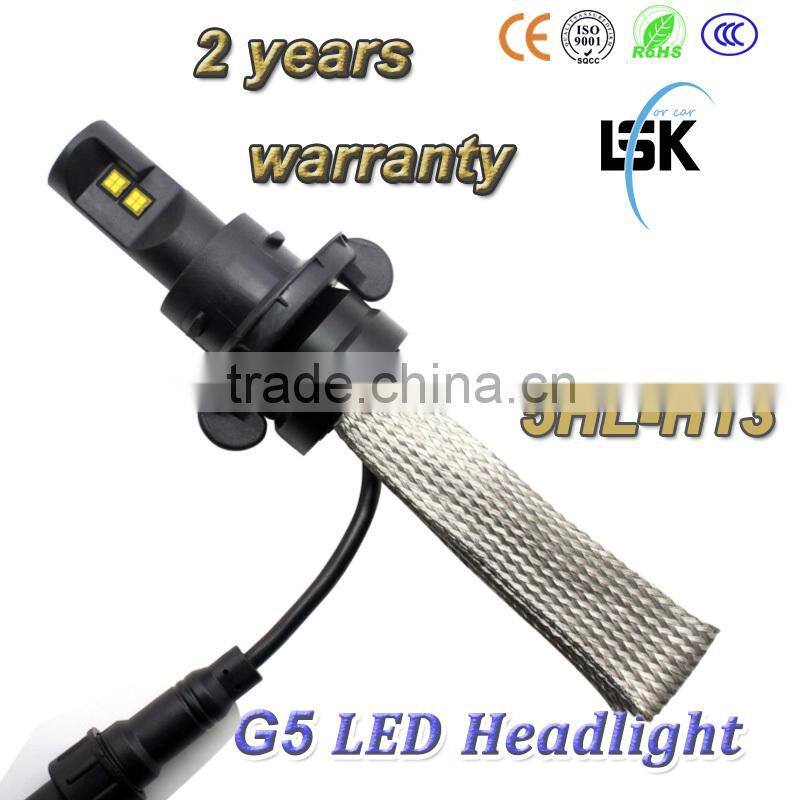 2 years warranty !! hi/lo beam G5 led headlight super brightness auto led h13 6000lm headlamp with 6500k for more safer