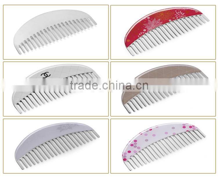 Fancy lady steel metal comb in paper gift letter box