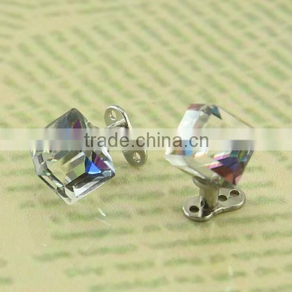 Top beautiful stone titanium base implant piercing microdermal body jewelry