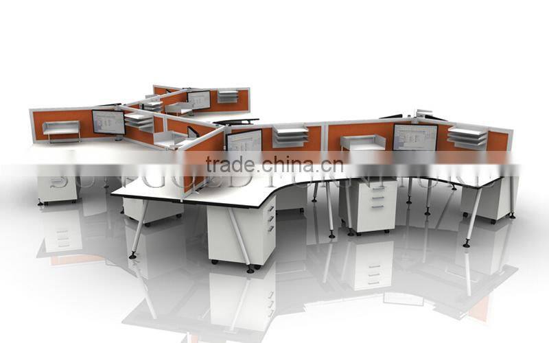 Classic 4 Person Cubicle Call Center Design Wooden Office Open Workstation(SZ-WS912)