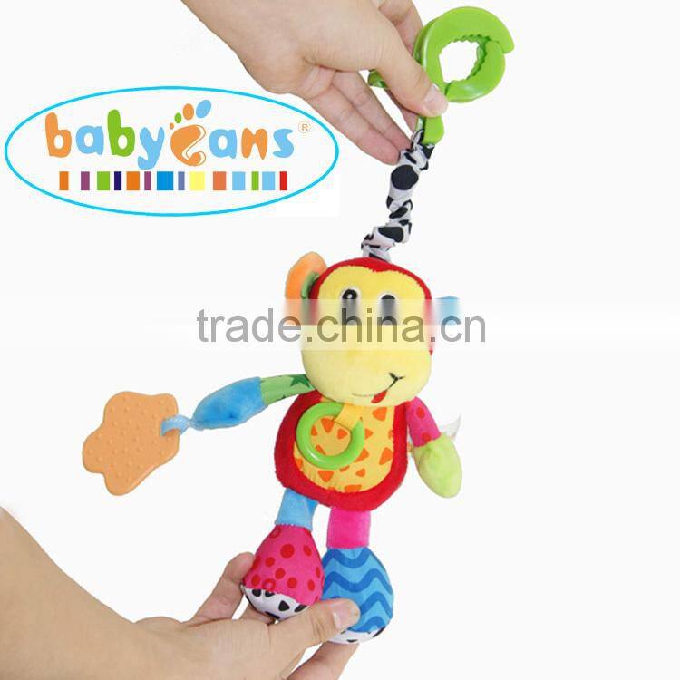 Babyfans Baby Cute Bear Shaped Plush Music Voice Flexible Puppet Educational Hanging Toys china factory wholesale