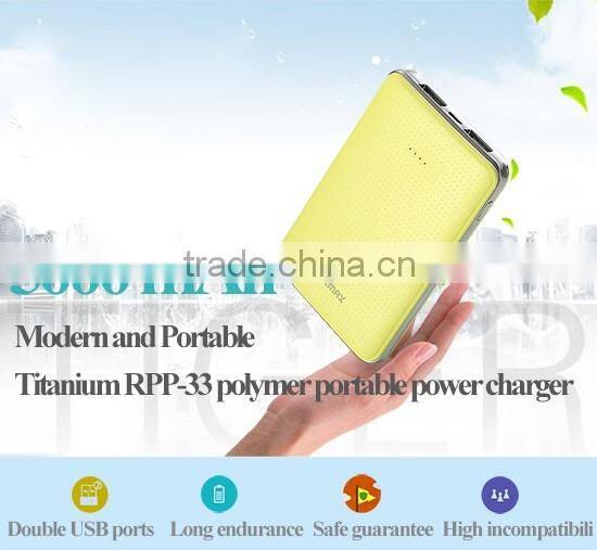 Remax Tiger Series RPP-33 5000mah Power Charger For iPhone SE Dual USB Input Port Polymer Power Bank For Samsung S5 S6 TB-0388