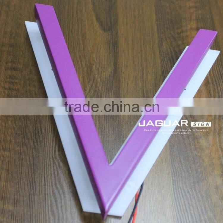 Shop decorative waterproof frontlit / backlit advertising baking finish acrylic led letters sign and alphabet numbers