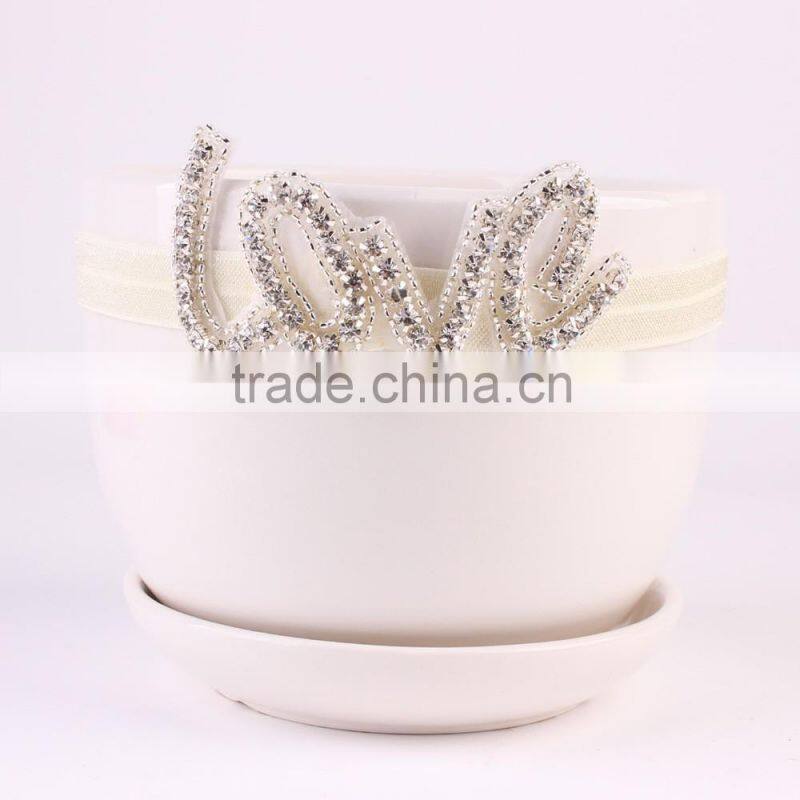 Newborn Baby Kids Pearl Diamond Headband Photo Props crystal Hair Band wh-1759