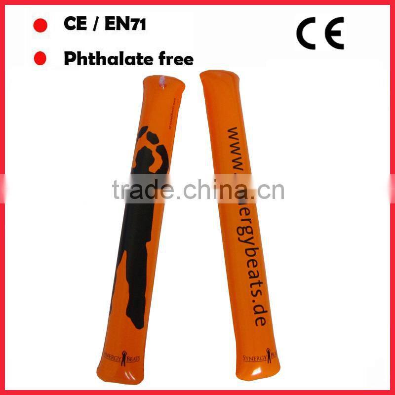 custom printing orange color inflatable bang bang sticks cheering sticks for promotion
