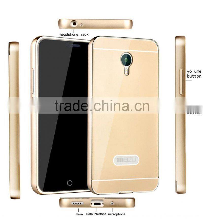 Keno Stylish Ultra Thin Lightweight Shockproof CNC Aluminum Metal Bumper Frame with Hard PC Back Case Cover for Meizu M2 Note