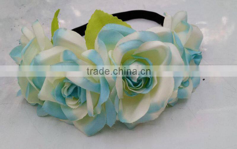 HL013 Fashion women tiara flower garland crown headband wedding garland crown hairband beach
