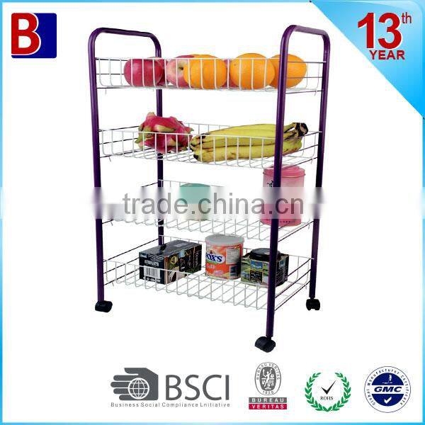 4 tiers spray powder kitchen trolley