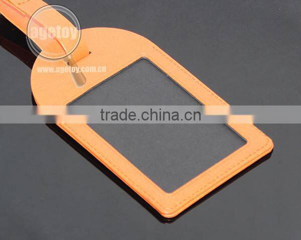 Orange Color Printing Logo Miami Souvenir Promotional Custom Leather Luggage Tags