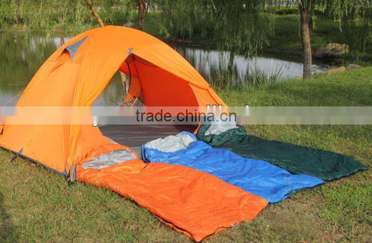 Outdoor envelop sleeping bag with cap