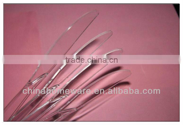 Clear plastic tableware western food knife