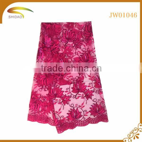 wholesale high quality latest asian africa decorative embroidery 3D patterned chiffon silk fabric market in Japan