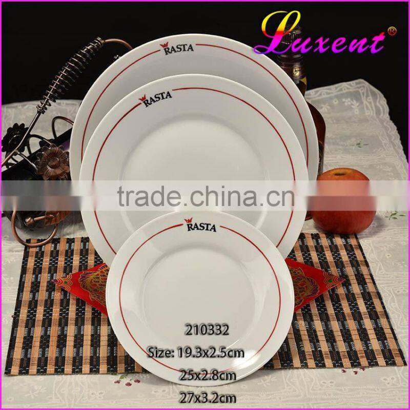 Hotel & home style porcelain tableware,porcelain flsh plate,ceramic deep plate set