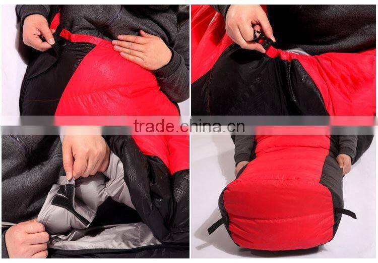 Outdoor backpacking goose down mummy adult winter sleeping bag
