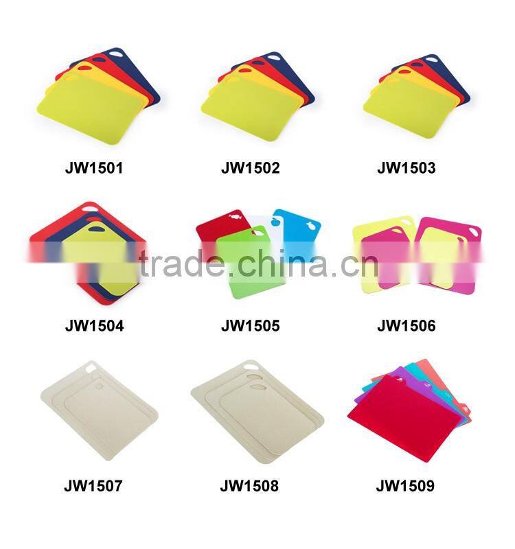 2016 new idea eva flexible cutting board antimicrobial kitchen board non slip cutting mat set