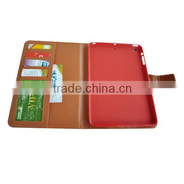 Top-level pc wallet leather case for ipad mini, for ipad mini wallet case