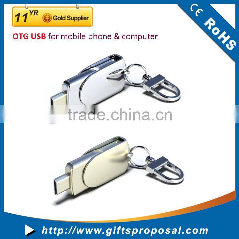 Newest OTG Mobile USB DISK Swivel with high quality Customize 8G,16G,32G,64G storage