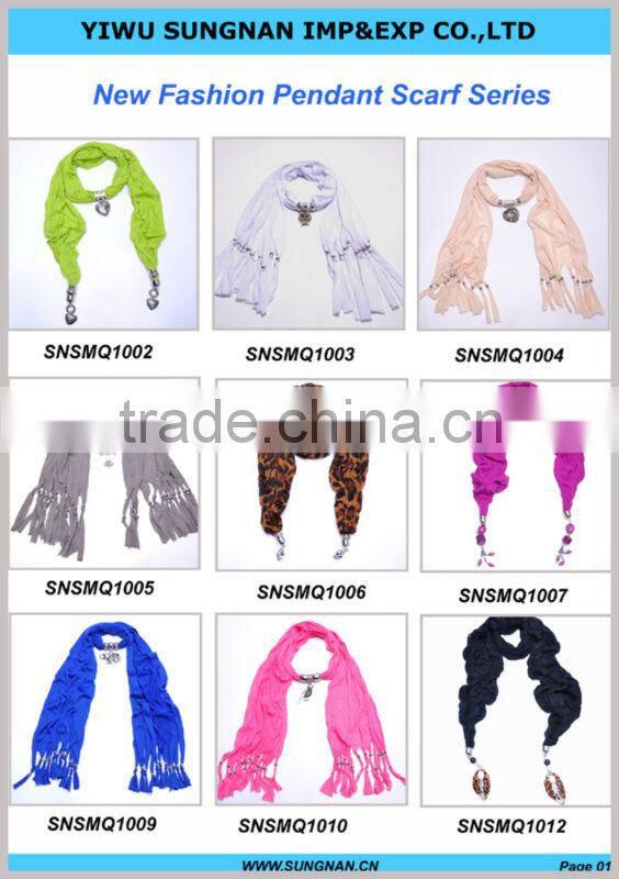 Metal Heart Pendant Necklace Scarf Fashion long Tassel