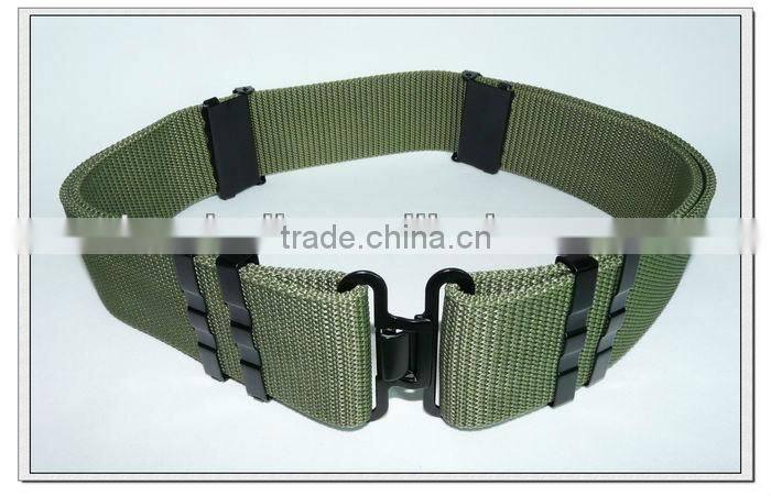 57mm wide green polypropylene plastic buckle military belt ,military duty belt