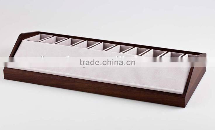 Stand velvet wooden leather belt display