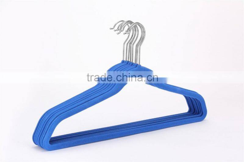 flocked clothes hanger with shoulder pads HM-010