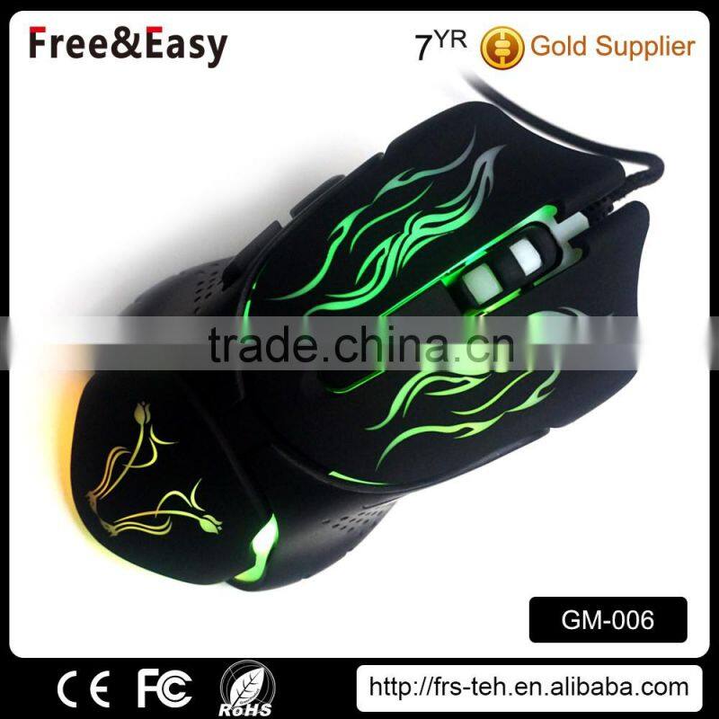 6D Laser carving cool design Optical Wired Gaming Mouse