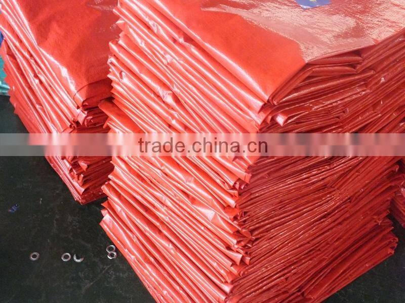 TARPAULIN WARTERPROOF FABRIC high denstiy polyethylene two side lamination striped hem pp rope in hem reinforced heat-seal edge