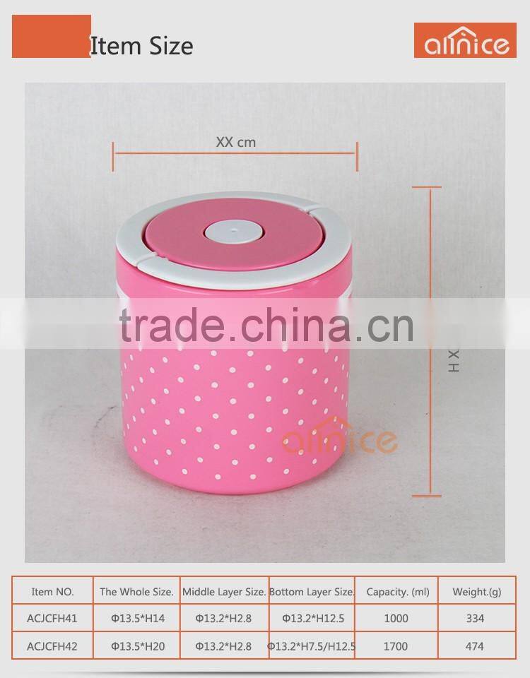 Hot Round Two Tier Bento Box/Thermos Tiffin Box/ Stainless Steel Lunch Box