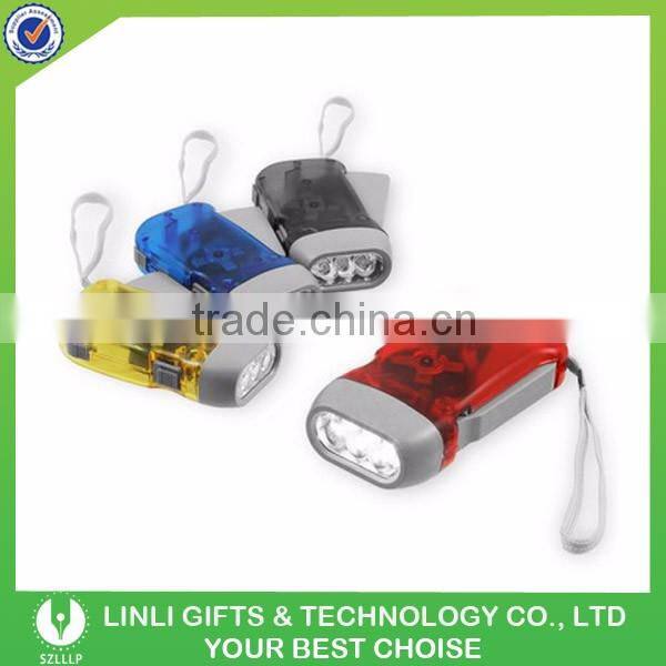High Quality Plastic Hand Crank Torch Light Led For Promotion