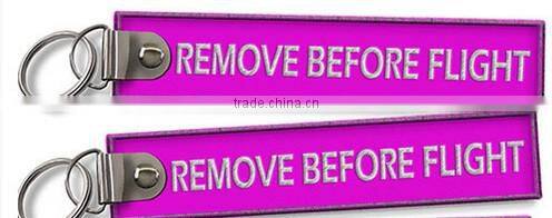 Custom Made High Quality Airlines Pilot Embroidery Jacqaurd Keyring Keychain Gift and Promotion