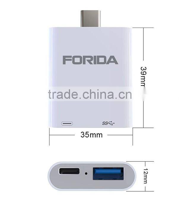 FORIDA newest type C usb 3.1 HUB Combo with PD charging hub for macbook,PD charger