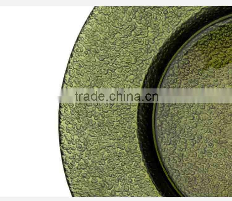 Wholesale Harvest colorful electroplating Charger Plate Glass Wedding Decoration