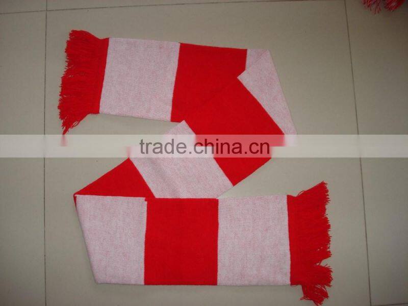 Latest fashion soccer scarf, football fan red scarf