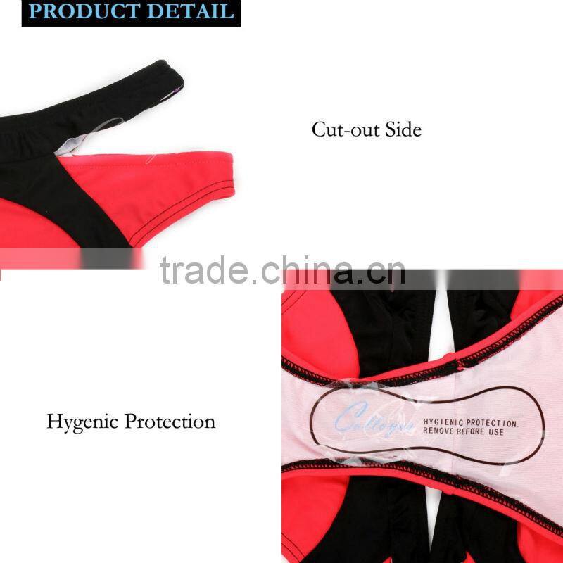 Colloyes 2016 New Sexy Triangle Top Black + Red with Classic Cut Bottom Bikini Swimwear