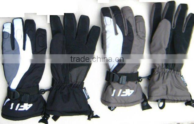 Mens leather sport winter ski glove wih inner glove