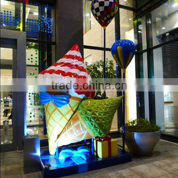 shop ice cream decoration/ Fibreglass Ice cream Cone Shop advertising/Ice cream shop decoration